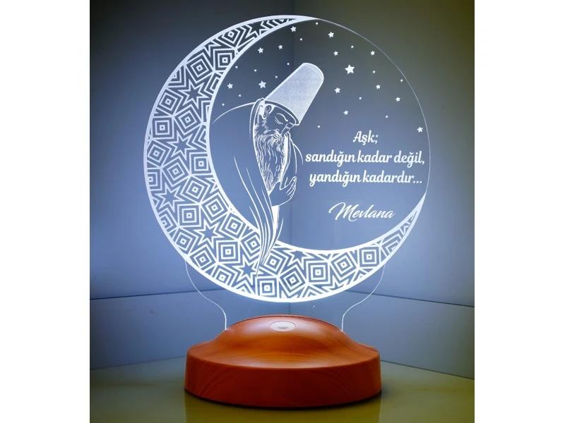 

Personalized Mevlana Led Lamp with Written Words MUSLIM GIFT NIGHT LAMP MEVLANA