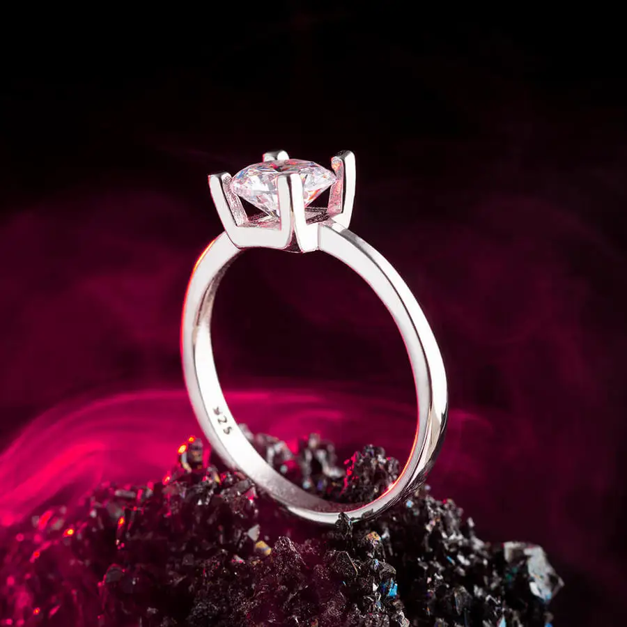 

Sterling Silver Womens Ring with Zircon Stone Fashion Turkish Premium Quality Handmade Jawelery