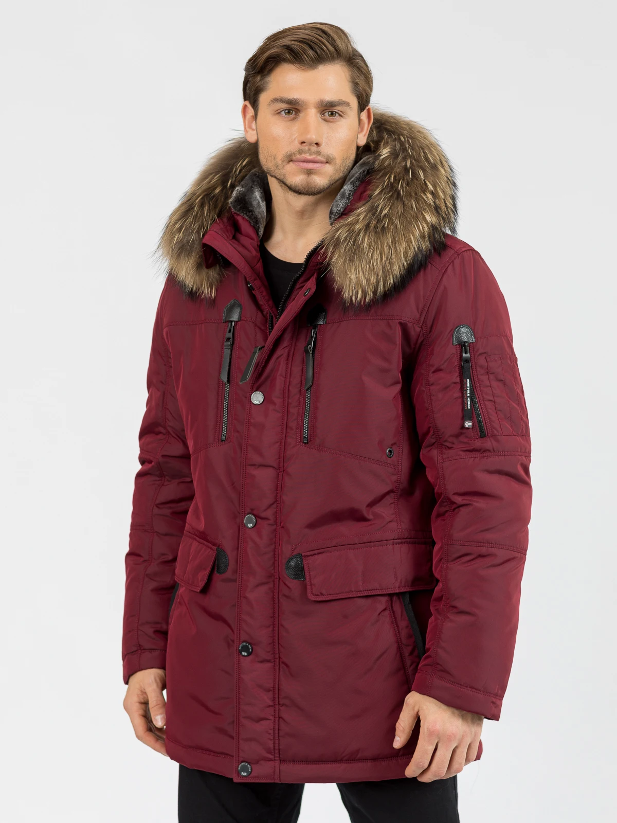 Nortfolk куртка зимняя мужская толстая теплая парка со съемной опушкой из