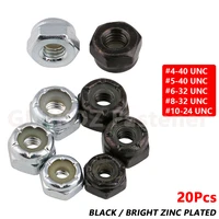 20pc unc 4 40 6 32 8 32 10 24 hexagon nylon insert lock nut self locking hex nyloc nut blackbright zinc plated carbon steel