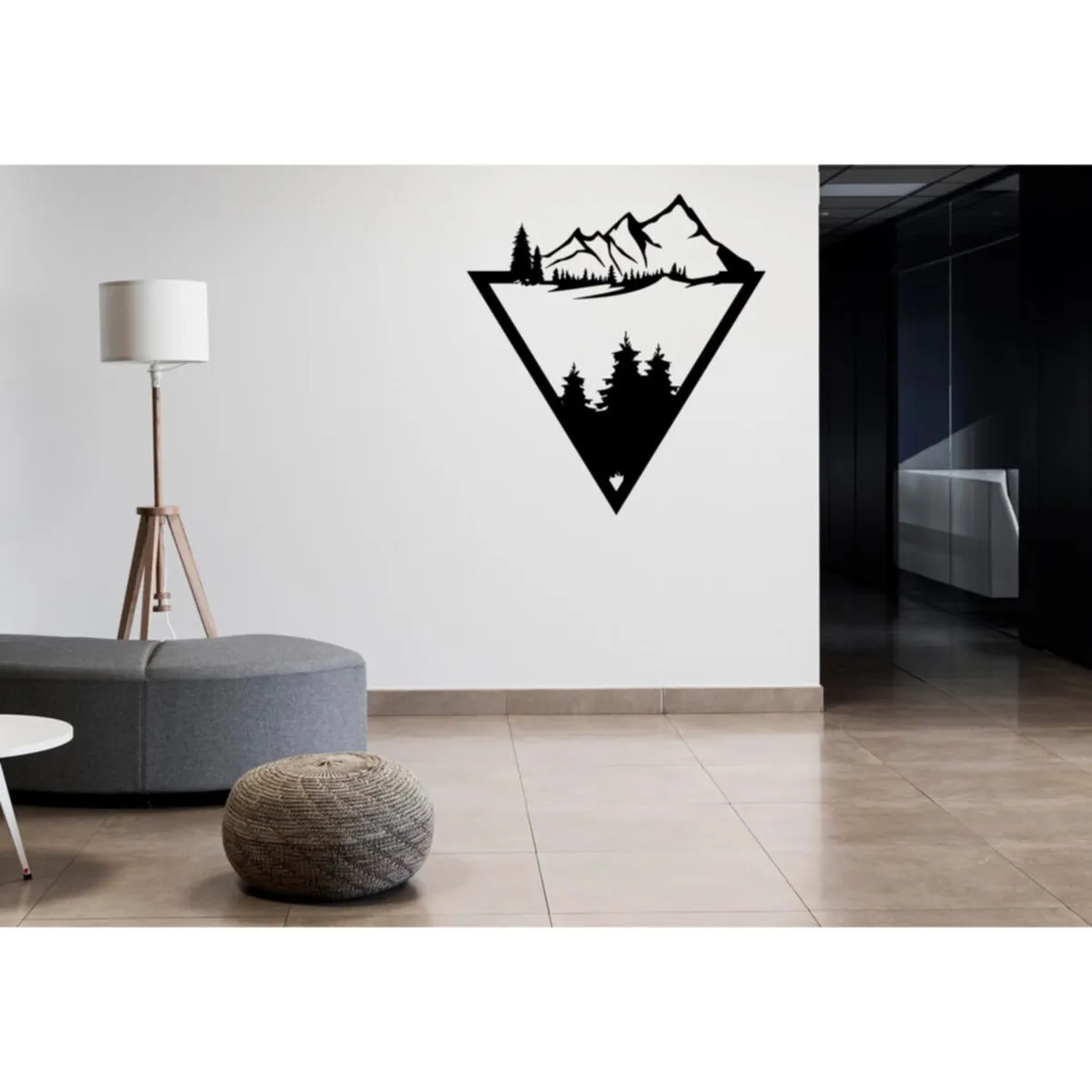 Горы и деревья настенный Декор Украшение лазерная резка ДВП древесины