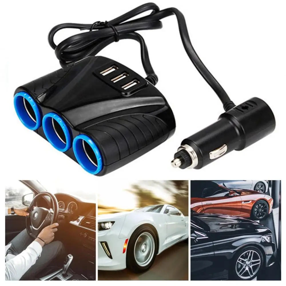 Портативный 3 USB порта пути Авто розетки разветвитель автомобильного
