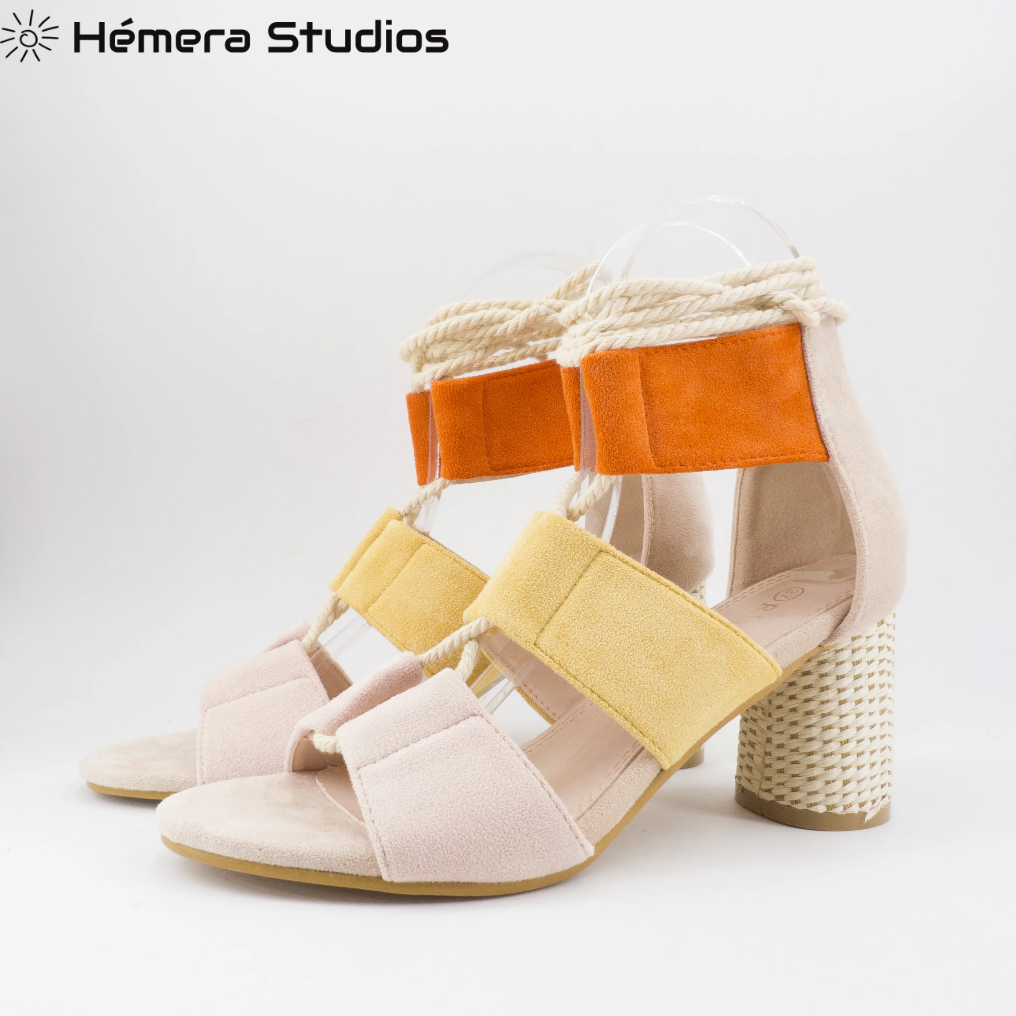 Женские туфли на высоком каблуке босоножки высокого CRUZ TIED с летние платформе розовый прозрачный новой