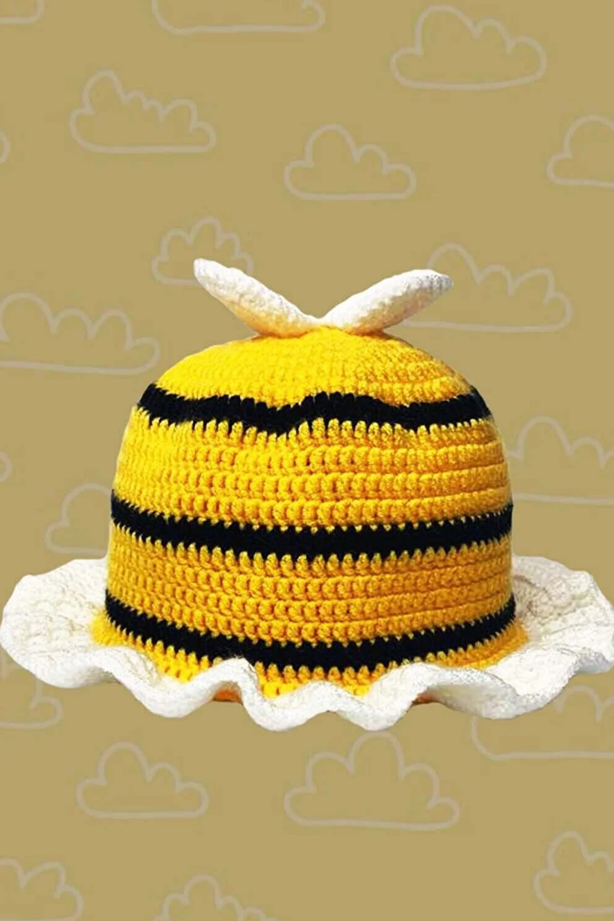 

Handcrafted Bee Hat Women/Men Bucket Crochet Handmade Knitted Hat Cute Bee Hat Handmade Crochet Hat, Winter Adult Hat