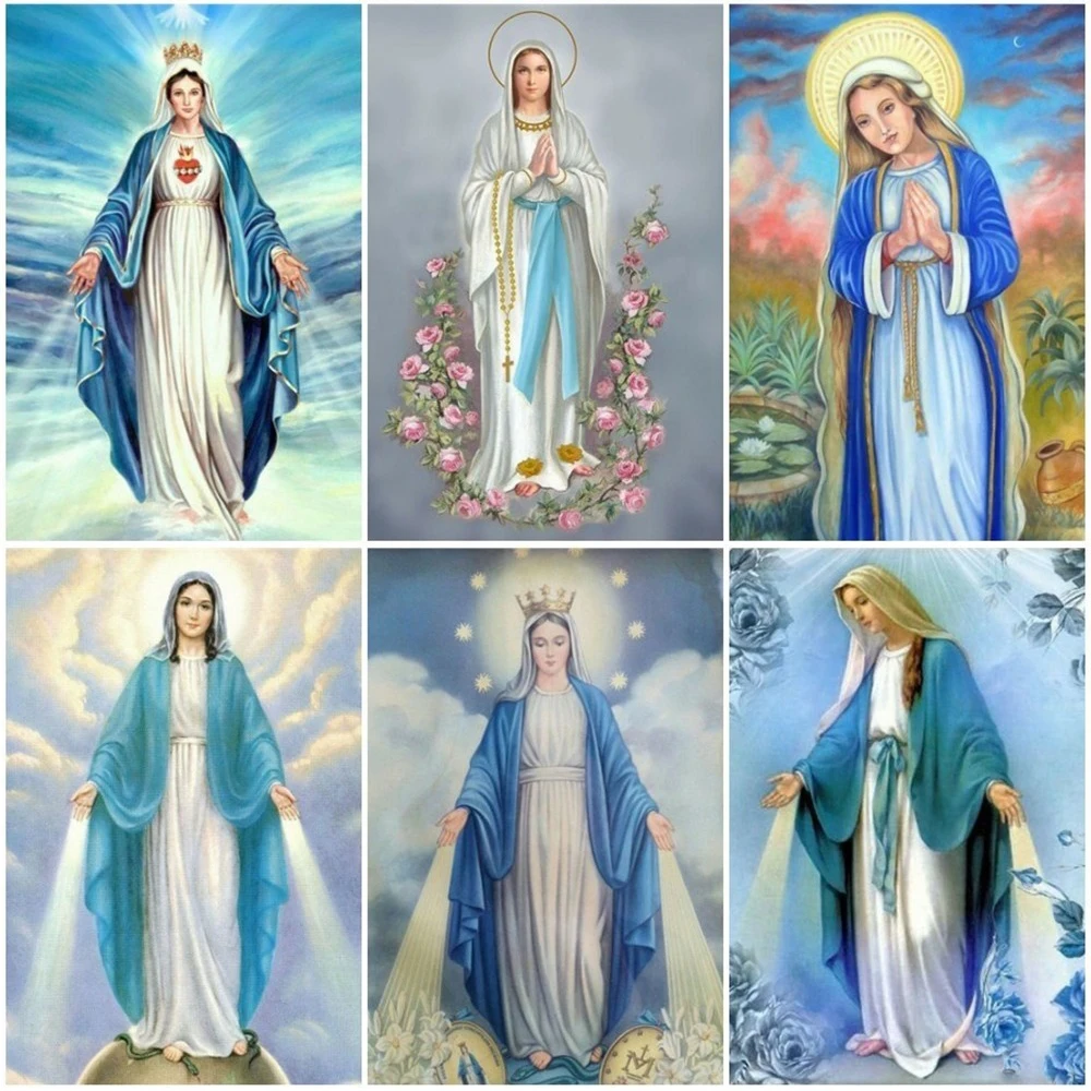 

Круглая Алмазная мозаика «Иисус», картина Стразы с иконами, религиозная вышивка