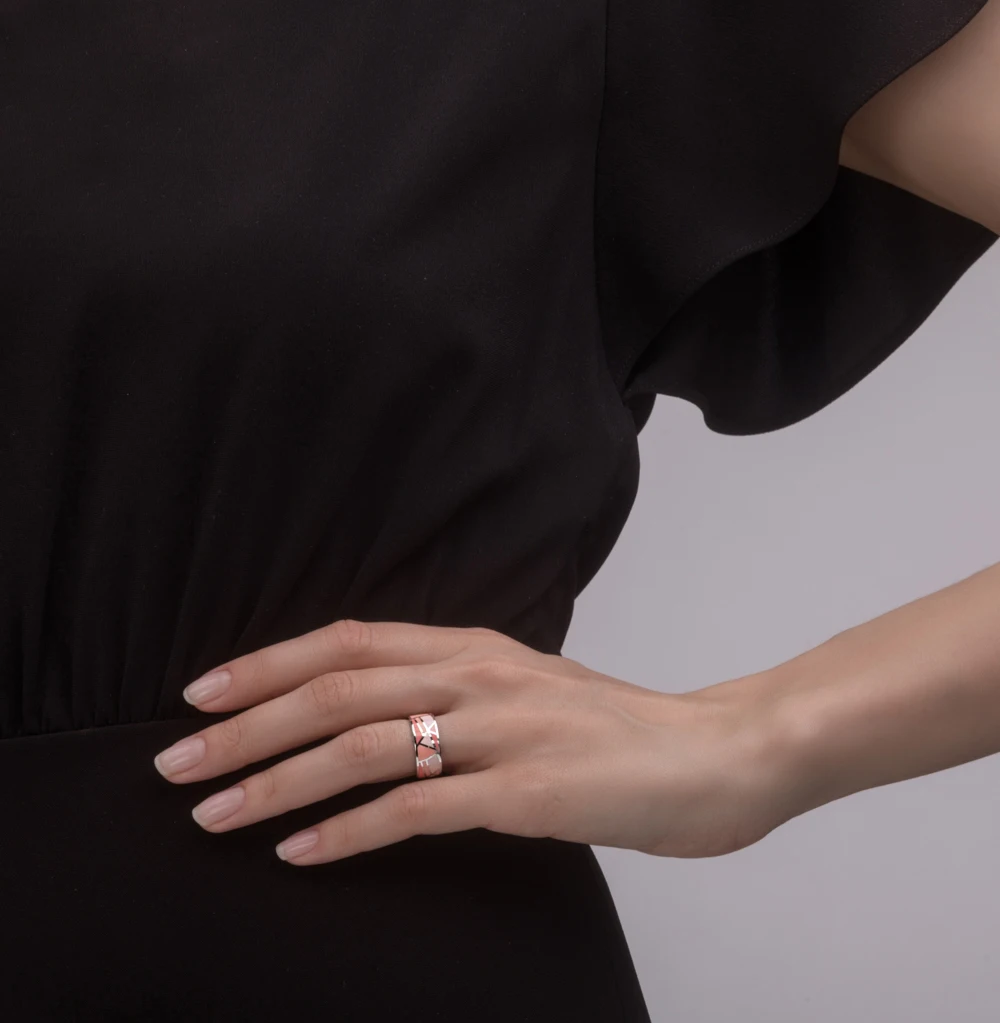 Серебряное кольцо с эмалью SUNLIGHT | Украшения и аксессуары