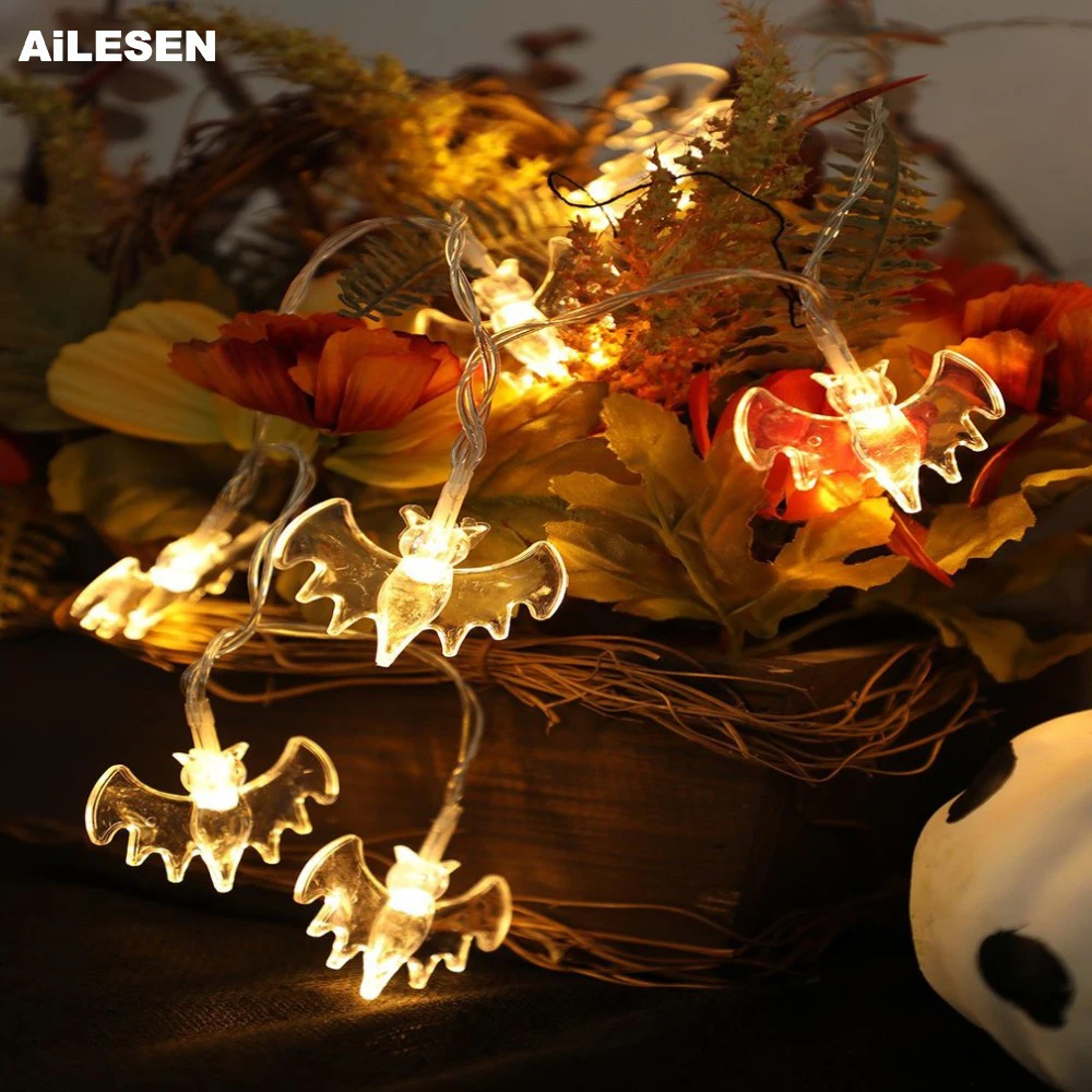 

AiLESEN 1.2/2.5/5/10M Solar Halloween Bat String Light Lamp for Party Decoration Lights Garland Outdoor Waterproof Lamps
