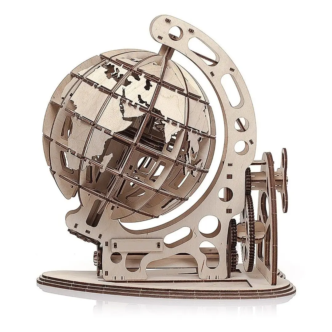 

3D Wood globe mechanical puzzle nature wood self-assembled DIY Globe intelligence puzzle educational toys for kids children