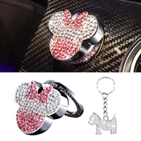 diamond push start button cover bling cute pink car accessories for women engine start stop button cover interior sticker