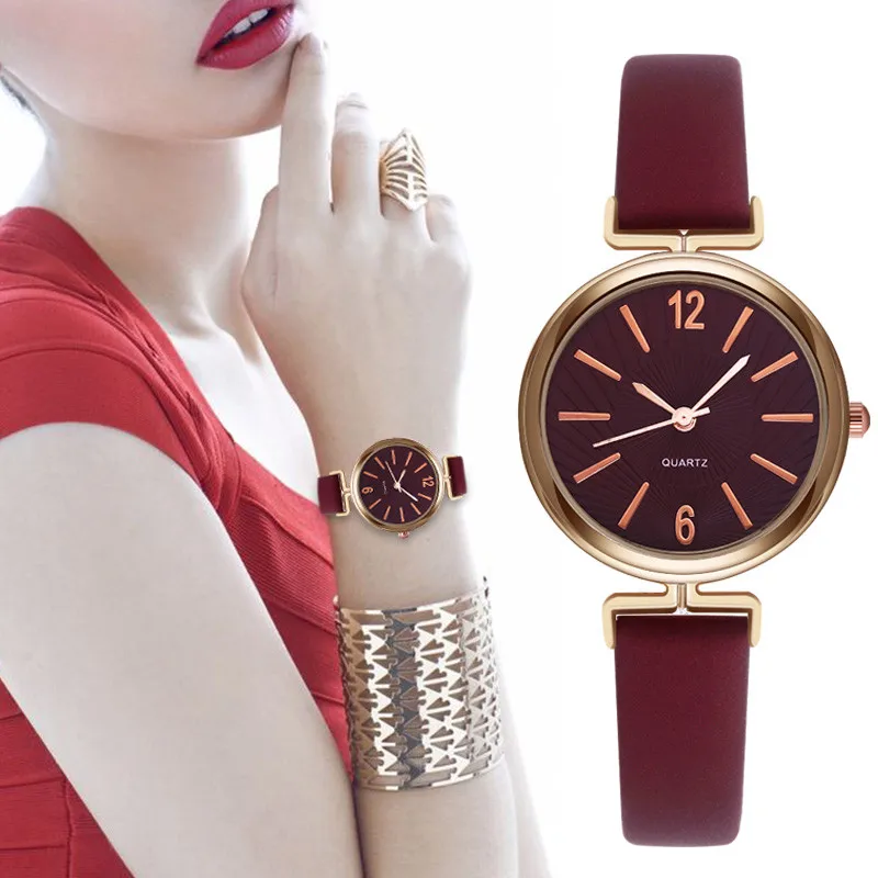 Женские кварцевые часы с кожаным ремешком люксовый бренд модные для женщин