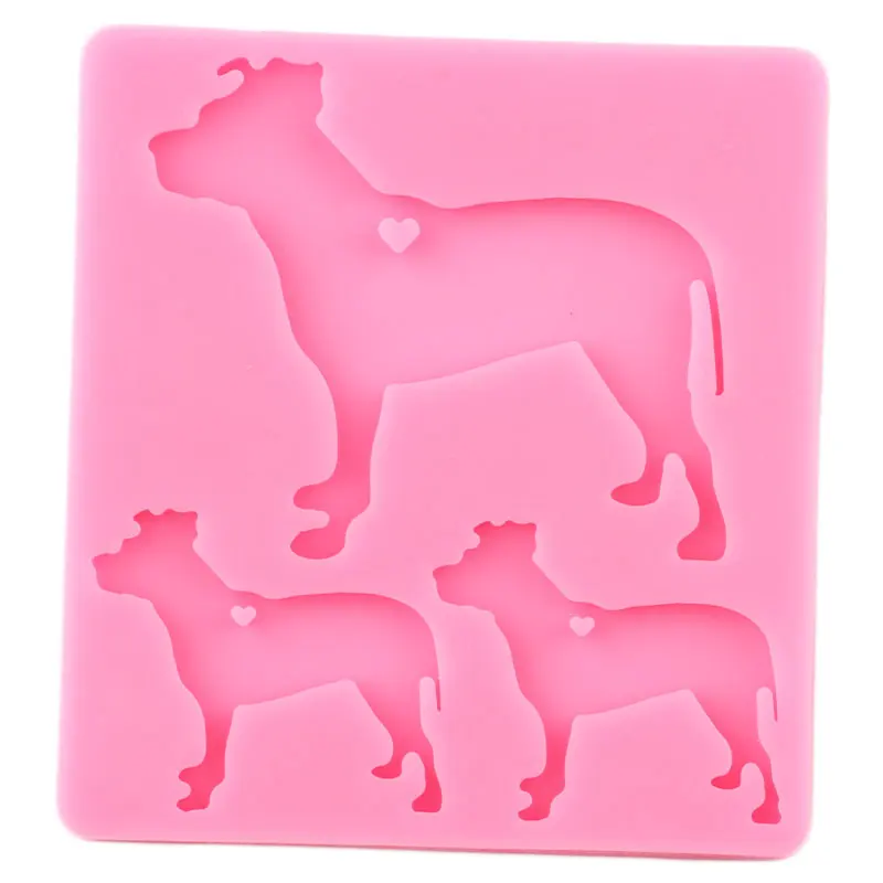 Блестящая Собака Семья Брелок силиконовая форма животные брелок кольцо для