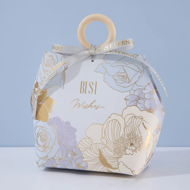 10 шт. бумажная коробка для конфет с деревянной ручкой |