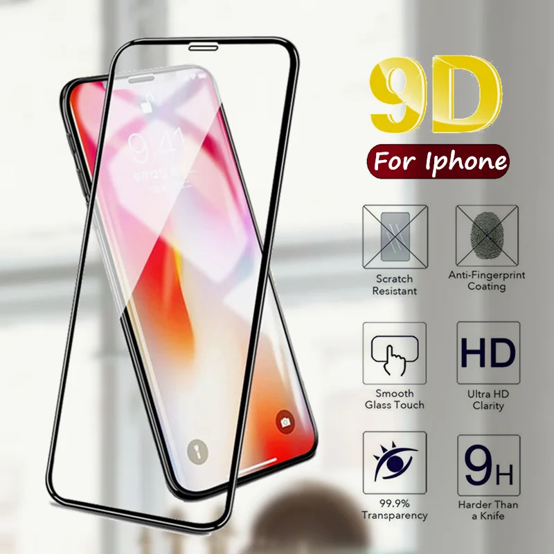 Новое 9D стекло для Iphone 6 6S 7 8 plus X XS MAX полное покрытие закаленное протектор экрана XR