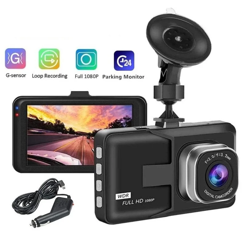 

TTFTFP HD 1080P Dash Cam Video Recorder Driving For Front And Rear Car Recording Night Wide Angle Dashcam Video Car DVR