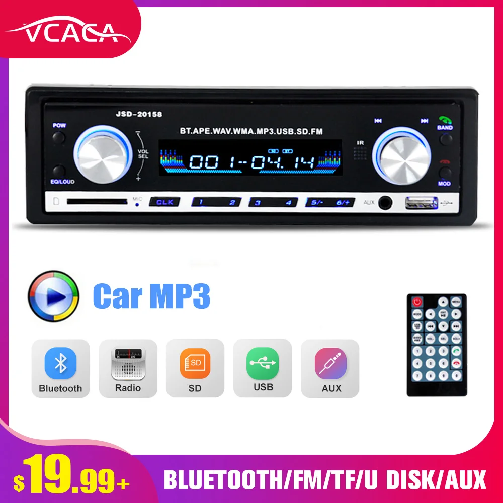 Автомобильный мультимедийный плеер VCACA с Bluetooth FM/AUX/TF/USB звуковым эффектом