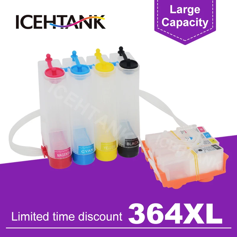 Система непрерывного подачи чернил ICEHTANK 364 XL для принтера HP Photosmart 5514 5515 5520 5521 6510 6512