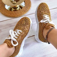 deidre mustard color women sneaker casual breathable comfortable platform sport shoes fashion design elegant running walking lace up ladies shoe sneakers