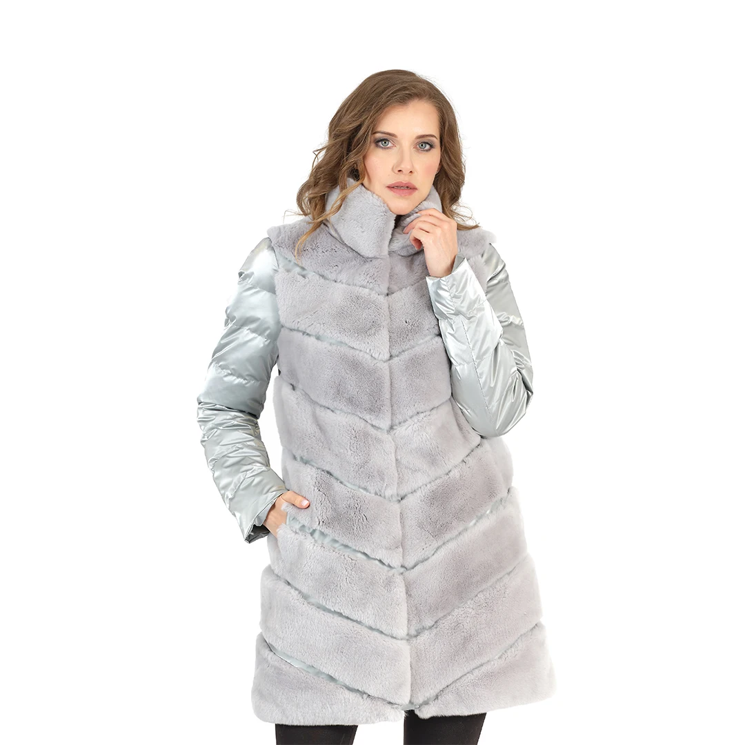 

Women's short coat mİx: Textiles and orilag