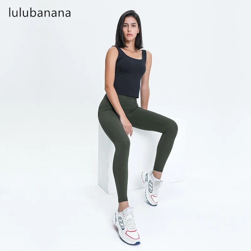 Женские Штаны Для Йоги мягкие Леггинсы для йоги с карманами и высокой талией
