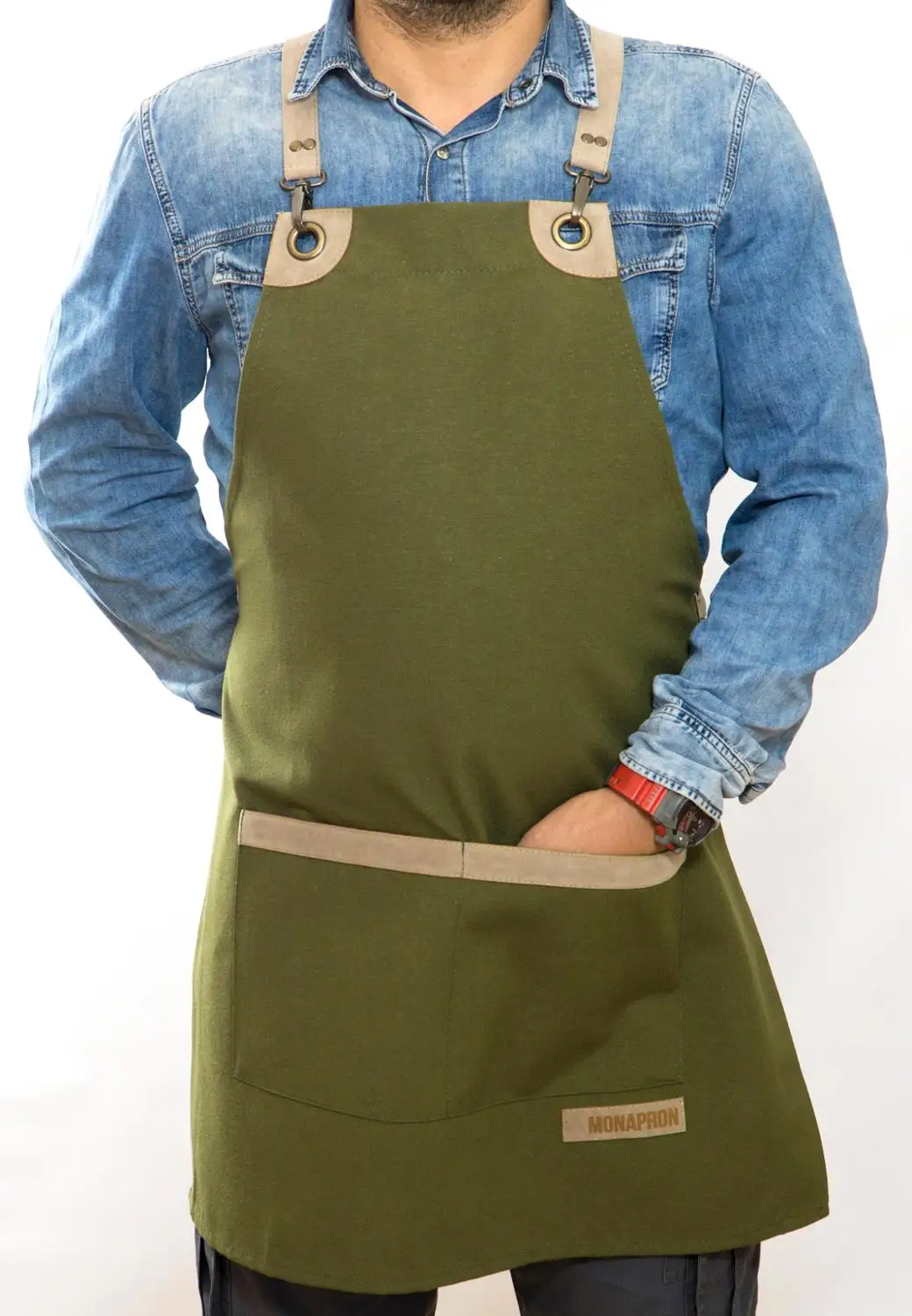 Мужской фартук нагрудник для шеф повара кухонный барменский кофейный