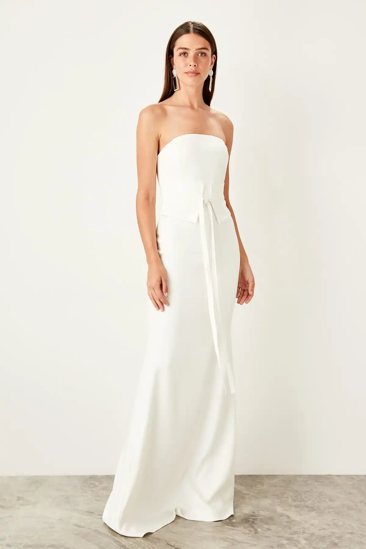 Trendyol ремень детальное вечернее платье TPRSS19BB0491 | Свадьбы и торжества