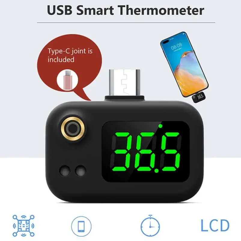 

K7 USB Smart Thermometer Portable Mini Mobile Phone Digital Thermograph With LED Display Non-contact Infrared Temperature Sensor