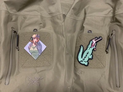 Вышитые нашивки крокодил кусает людей аппликация сделай сам на липучке