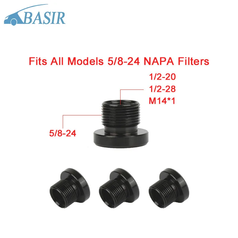 

New 5/8-24 to 1/2-20 to M14 to 1/2-28 Car Fuel Filter Barrel Thread Adapter for All NAPA