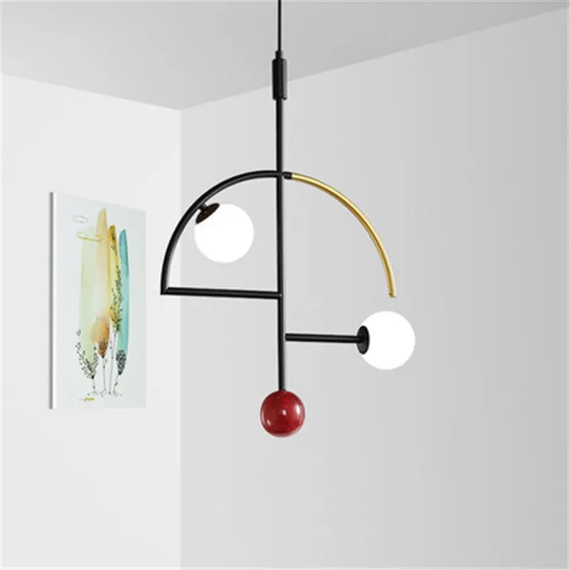 

Nordic Postmodern Geometric Design Pendant Lights Creative Art Aallery Model House Coffee Shop Bedroom Decro Lamp Fixtures