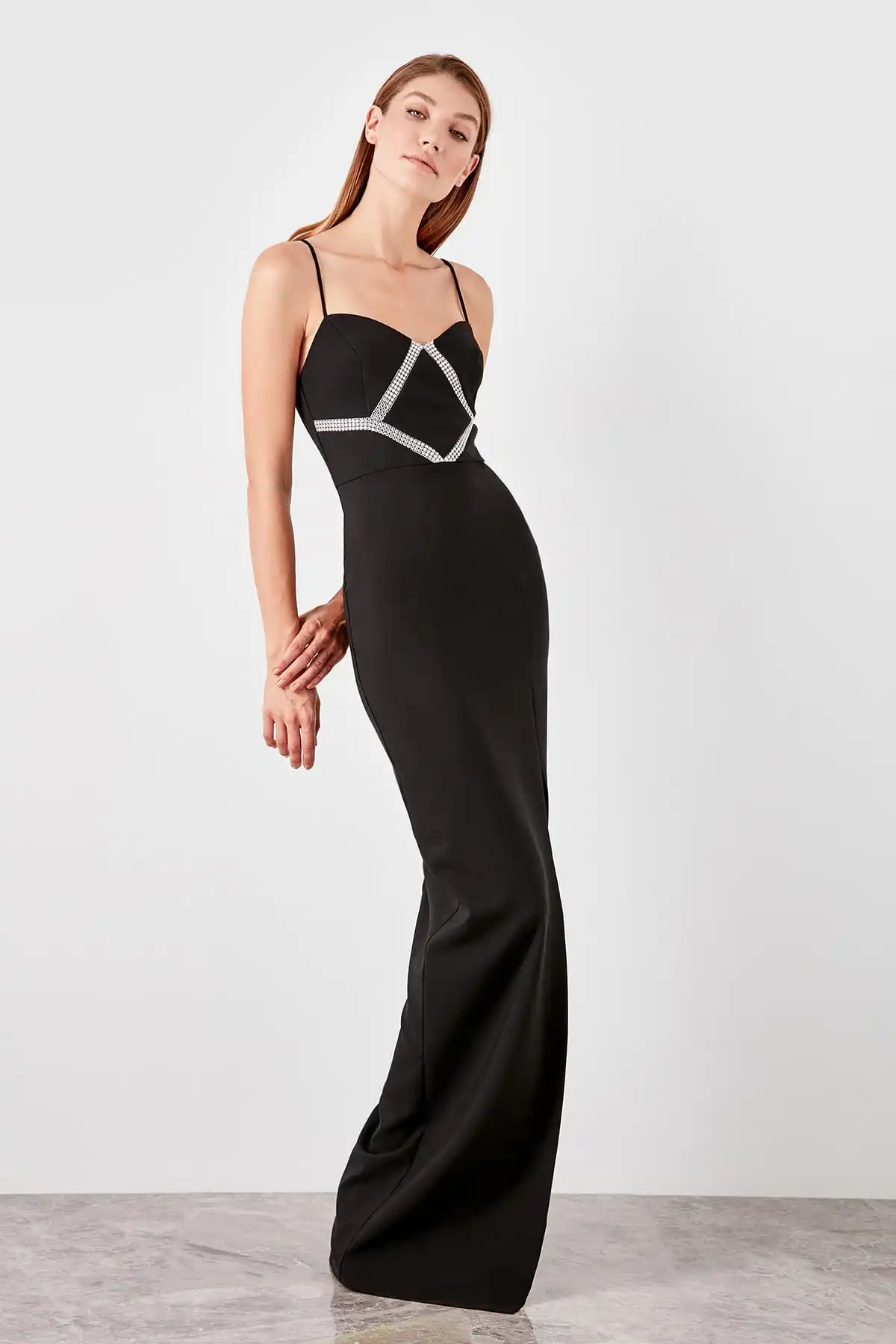 Trendyol аксессуар подробное вечернее платье TPRSS19AE0083 | Свадьбы и торжества