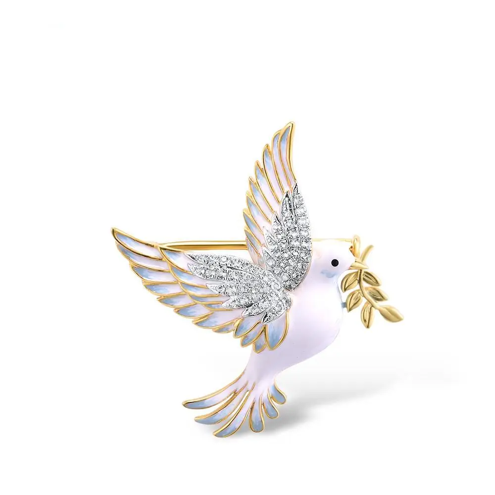 

White Flying Bird Brooch