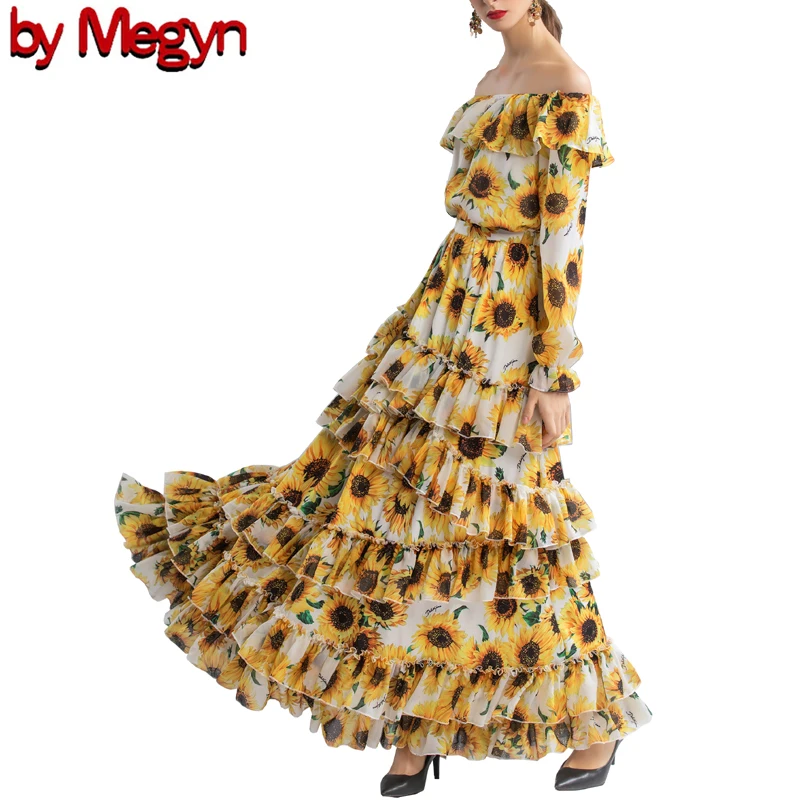 2020 весна лето Подиум новый стиль женское Макси платье с длинным рукавом