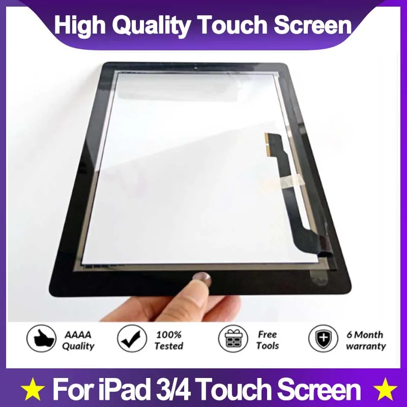 

New Touch Screen For iPad 3 4 iPad3 iPad4 A1416 A1430 A1403 A1458 A1459 A1460 LCD Outer Digitizer Sensor Glass Panel Replacement