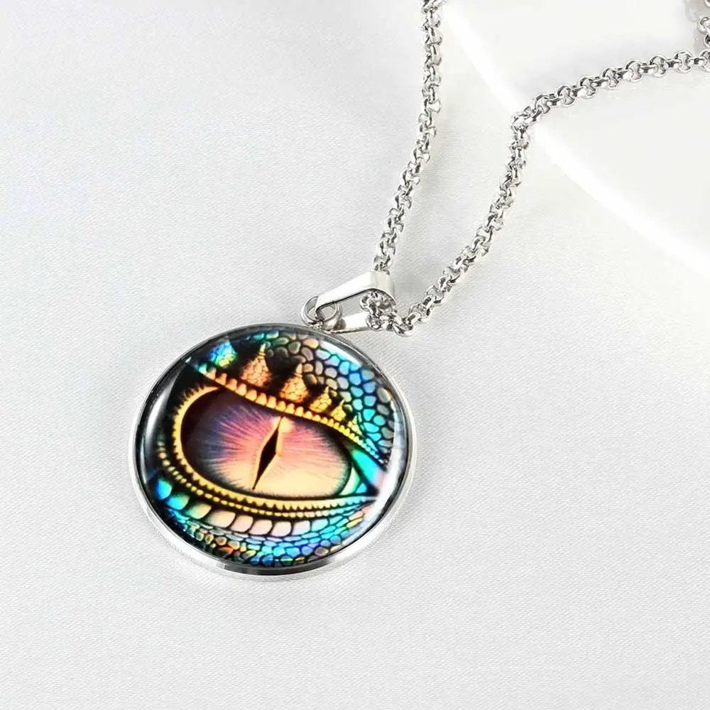 

Customized Mutil Color Eye logo Classical Necklace PendentifPortable Stainless Steel Locket Pendant Fashion Jewelry