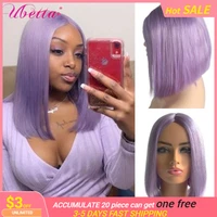 purple bob wig non lace front human hair wigs for black women 180 density colored purple straight bob wigs remy brazilian