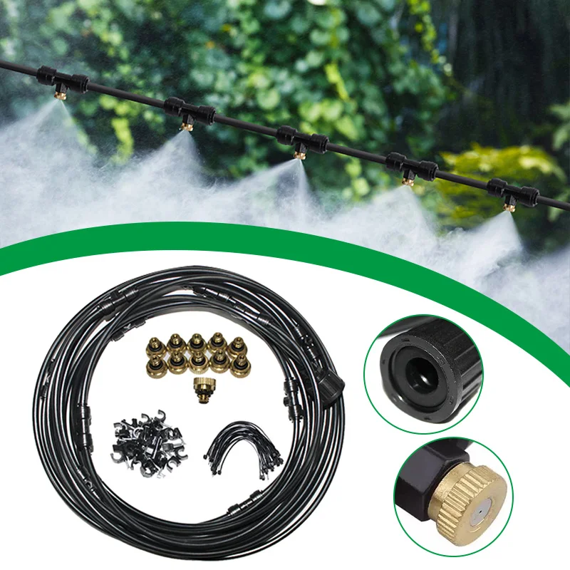 

Outdoor Low Pressure Garden Spray System Set Tap Water Atomization Humidification Cooling Hose Nozzle Garden Irrigation Supplies