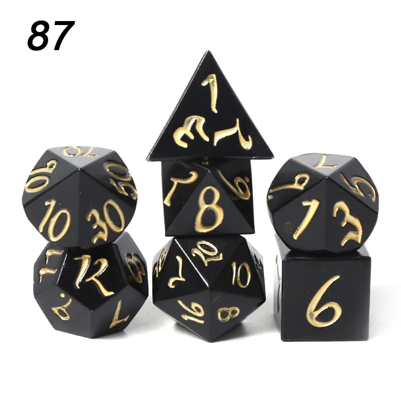 Chengshuo игральные кости DND Металл РГП набор многогранных подземелья и дракон d20 8 синий настольные игры цинковый сплав Цифровой узор в кости