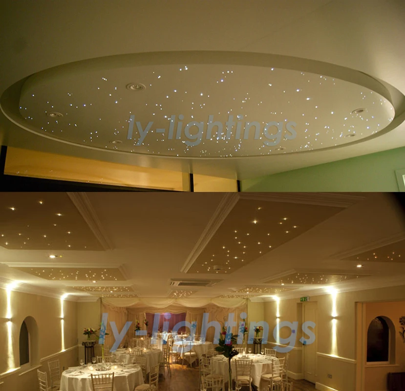 Mini twinkle stars fiber optic light kit starry sky optical fiber ceiling lamp RGBW APP remote control for home shop decoration