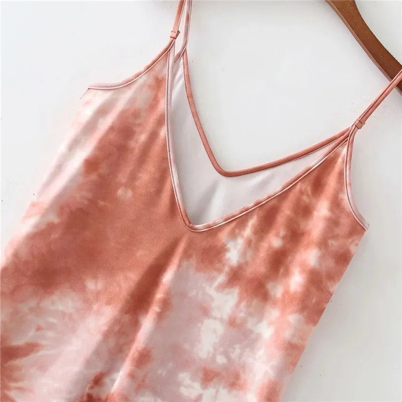 

NWOMN Za 2021 Tie Dye Dress Woman Backless Slip Dress Women Summer Sundress Long Dresses Sleevelss Beach Casual Women's Dresses