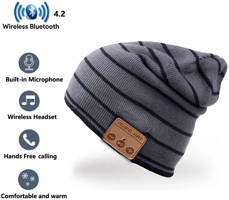Neue M215 Bluetooth Hut Kopfhörer Musik Wireless Gestrickte | Электроника