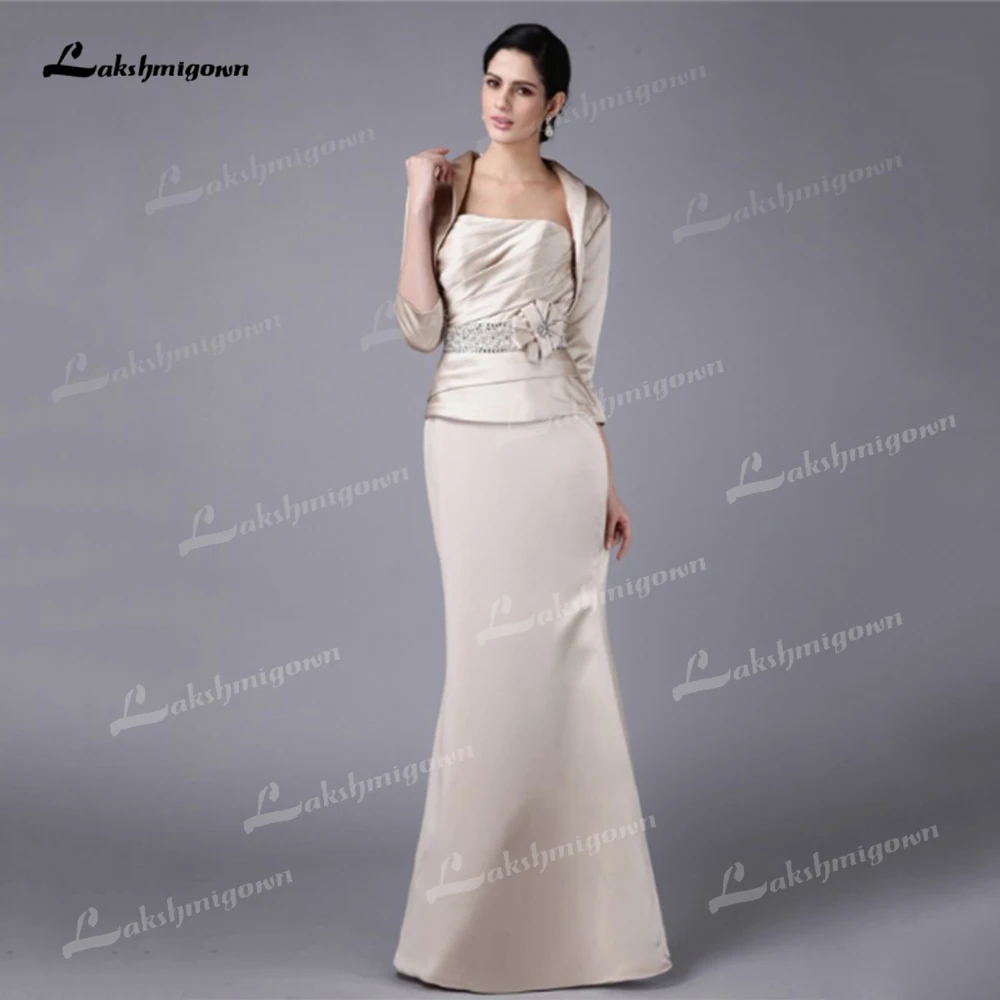

Plus Size 2022 Mother Of The Bride Dresses With Jacket Guest Dresses Mermaid Sleeveless Dress vestidos de noite drees woman