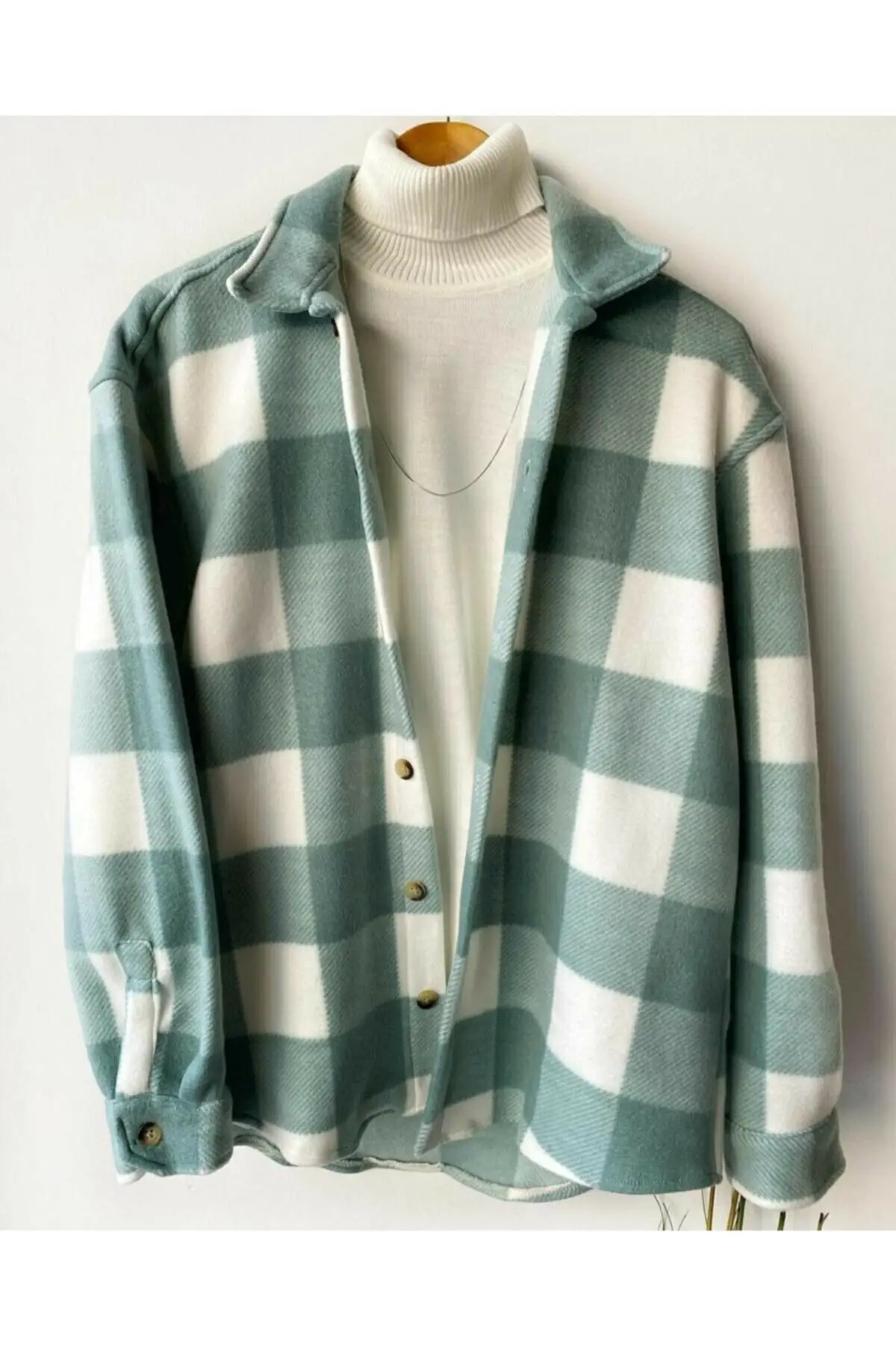 

Men's warm thick clothes Season Polar Cotton Fabric Shirt is an Oversized product Fleece Lumberjack Shirt fashıon winter warm