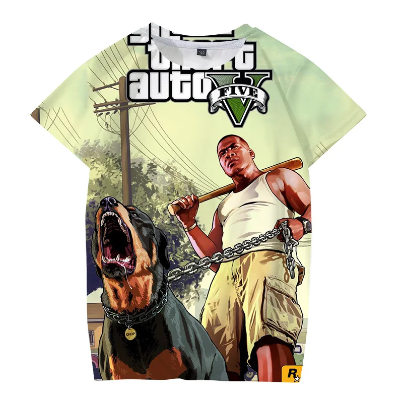 

Grand Theft Auto Game GTA 5 T Shirt Kids Summer T-shirt Cool Boys T-shirt Colorful 3D Printing T-shirt Personalized Clothing