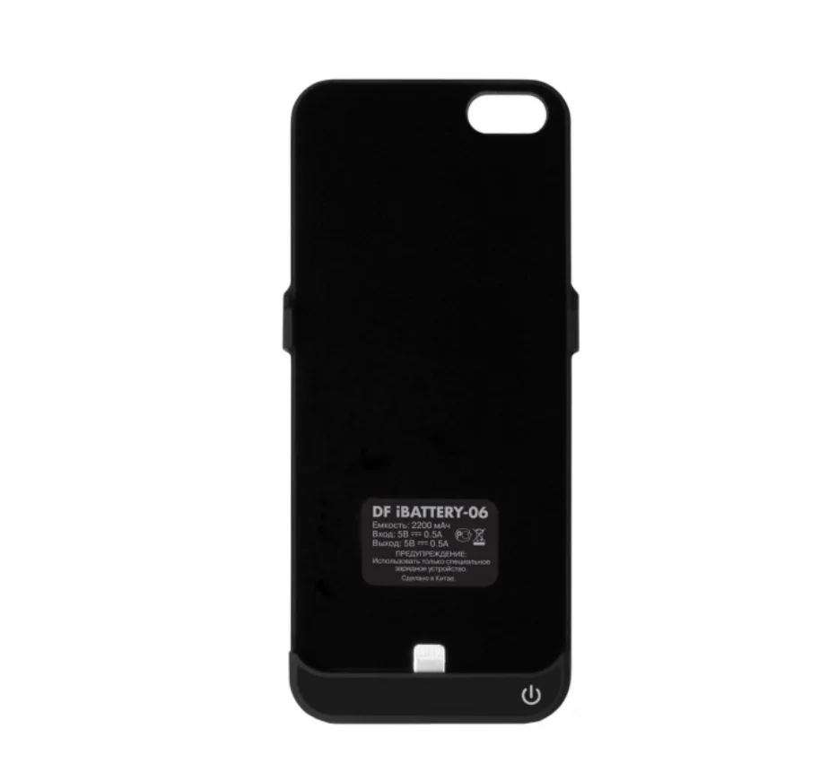 Чехол-аккумулятор DF iBattery-06 для iPhone 5/5S/SE slim Black |
