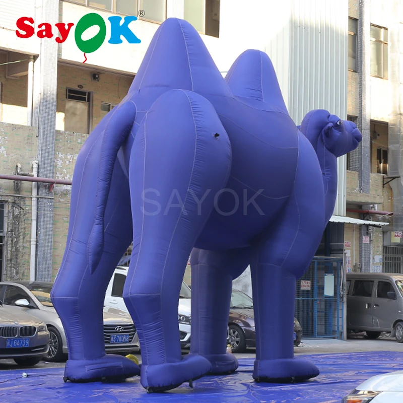 Гигантский синий надувной верблюд Надувное животное наружная надувная модель