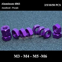 m3 m4 m5 m6 aluminum alloy hexagon nuts anodized purple aluminium hex nut din 934 for screw bolts