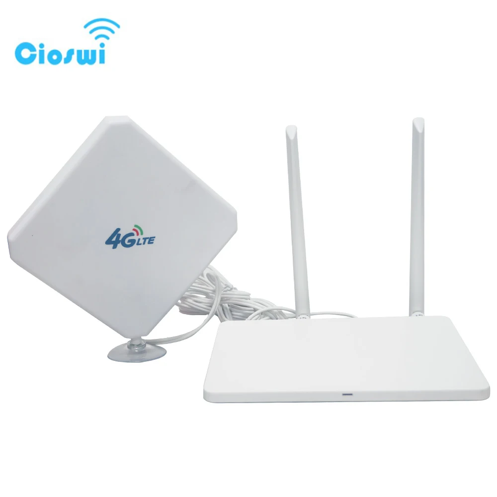 Беспроводной маршрутизатор Cioswi 4G с антеннами WiFi 3-метровый 3G 4G-модем Маршрутизаторы с SIM-картами Двухдиапазонный 1200 Мбит / с 2 повторителя точ...