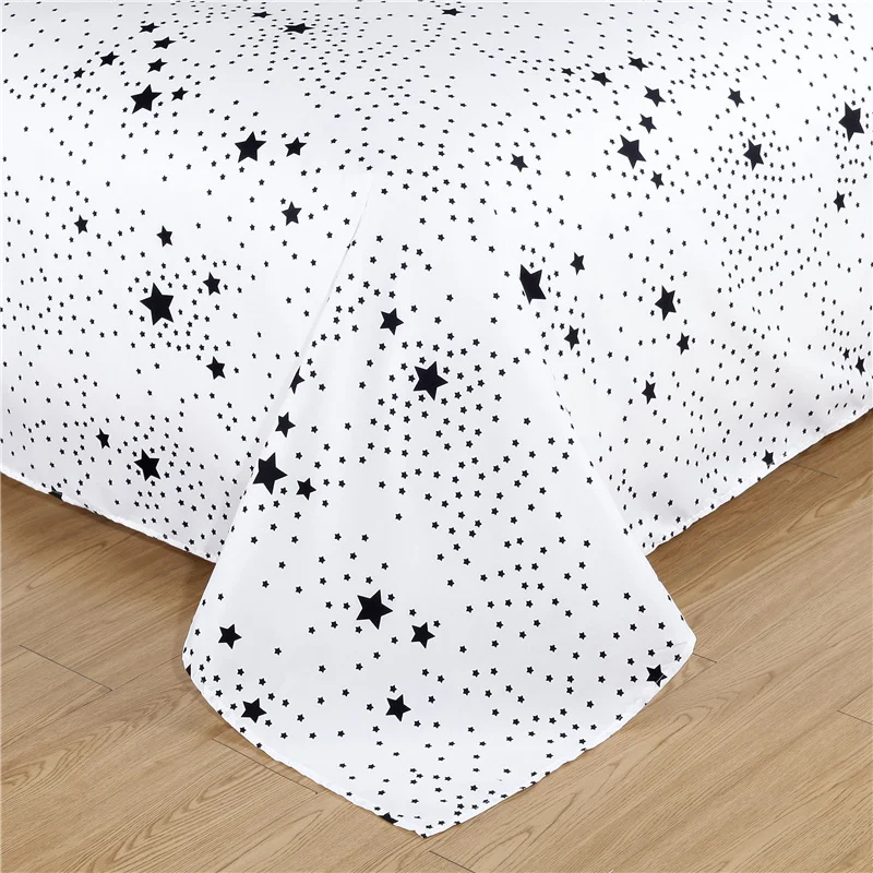 Принт со звездой Комплект постельного белья королевского размера Цвет белый