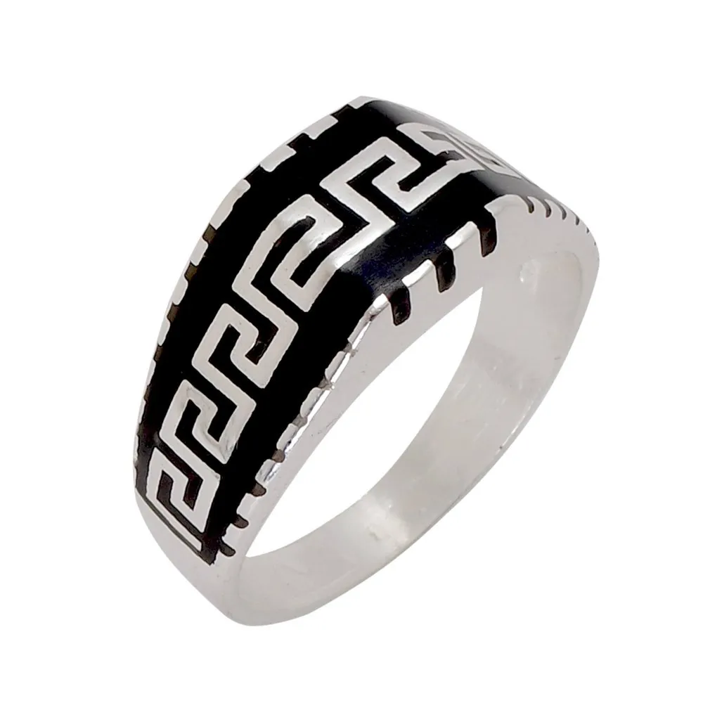 Greek Style Handmade Ring 925 Sterling Silver Old Fashioned Model Style Special Gift for Men & Women Made In Turkey