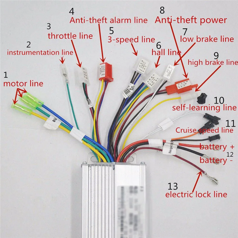 

48V 1000W/1500W Ebike Controller 12 Mosfet For KT -30A System Wheel Electric Bicycle Brushless Square Wave Controller Parts